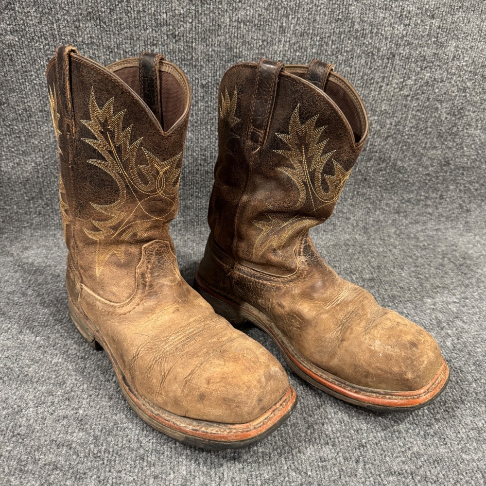 Ariat Workhog Brown Leather Waterproof Composite Toe Work Boots Mens 9.5 EE